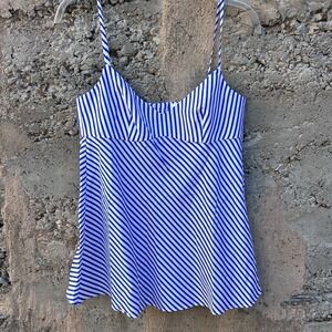 SOCAPRI Italy Striped White Blue Silk Cotton Sz 38 Amafi Coast Resort Wear Euro